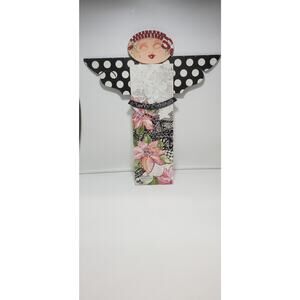 Hand Painted & signed by the artist, Wood Christmas Angel 25" PRE-OWNED